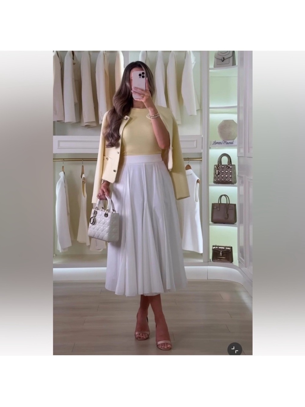 ZARA WHITE MIDI SKIRT